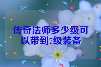 传奇法师多少级可以带到7级装备
