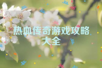 热血传奇游戏攻略大全