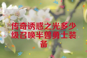 传奇诱惑之光多少级召唤半兽勇士装备