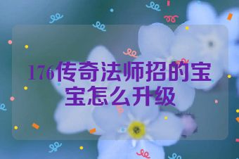176传奇法师招的宝宝怎么升级