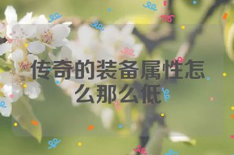 传奇的装备属性怎么那么低