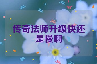 传奇法师升级快还是慢啊