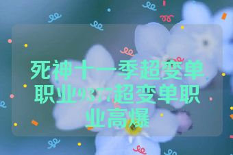 死神十一季超变单职业9377超变单职业高爆