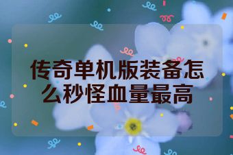 传奇单机版装备怎么秒怪血量最高