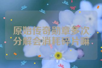 原始传奇勋章多次分解会消耗碎片嘛