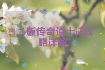 1.76版传奇道士pk攻略详解