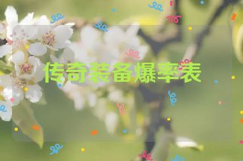 传奇装备爆率表
