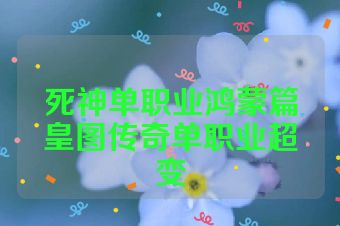死神单职业鸿蒙篇皇图传奇单职业超变