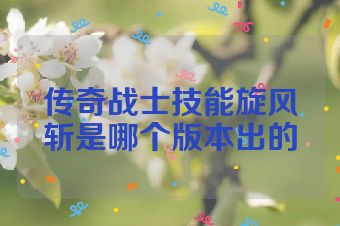 传奇战士技能旋风斩是哪个版本出的