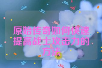 原始传奇如何快速提高战士攻击力的方法
