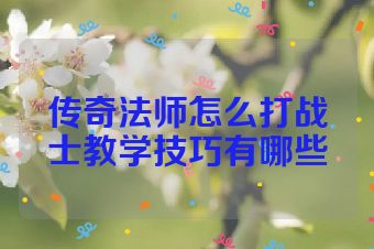 传奇法师怎么打战士教学技巧有哪些
