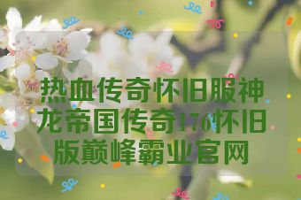 热血传奇怀旧服神龙帝国传奇176怀旧版巅峰霸业官网