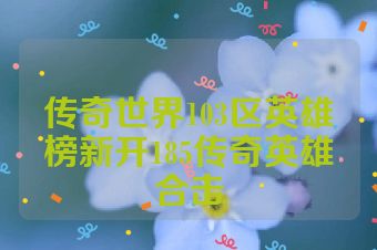 传奇世界103区英雄榜新开185传奇英雄合击