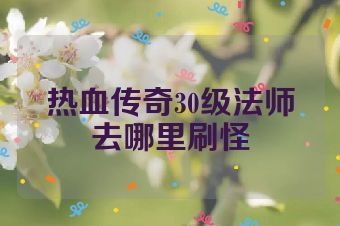 热血传奇30级法师去哪里刷怪