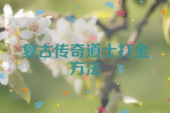 复古传奇道士打金方法