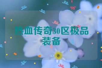 热血传奇30区极品装备