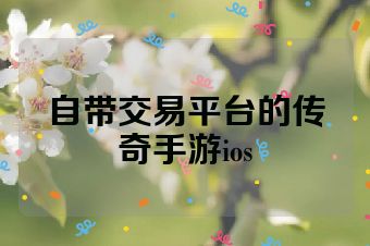 自带交易平台的传奇手游ios