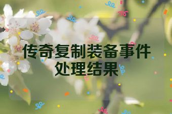 传奇复制装备事件处理结果
