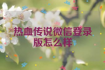 热血传说微信登录版怎么样