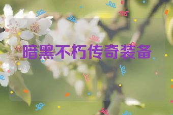 暗黑不朽传奇装备