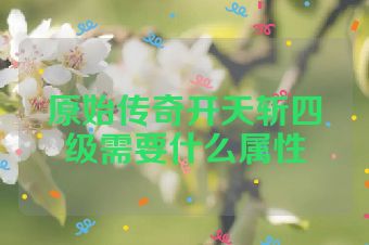 原始传奇开天斩四级需要什么属性