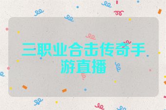 三职业合击传奇手游直播