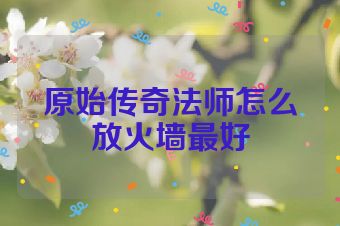 原始传奇法师怎么放火墙最好