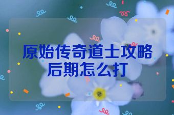原始传奇道士攻略后期怎么打