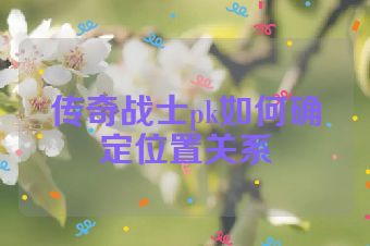 传奇战士pk如何确定位置关系