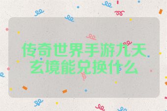传奇世界手游九天玄境能兑换什么