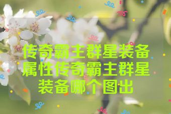传奇霸主群星装备属性传奇霸主群星装备哪个图出