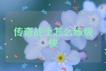 传奇战士怎么练级快