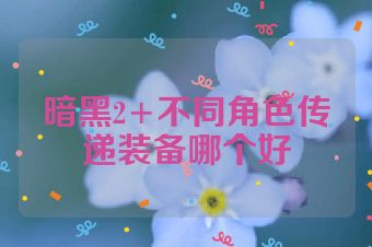 暗黑2+不同角色传递装备哪个好