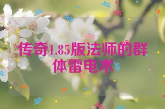 传奇1.85版法师的群体雷电术