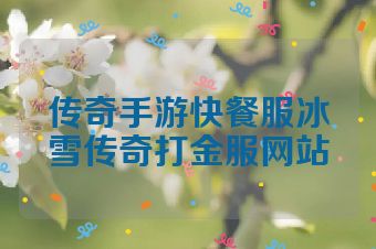 传奇手游快餐服冰雪传奇打金服网站
