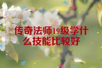 传奇法师19级学什么技能比较好