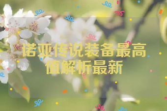 诺亚传说装备最高值解析最新
