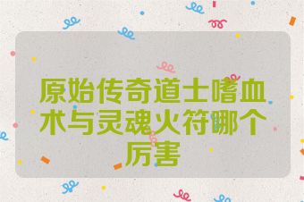 原始传奇道士嗜血术与灵魂火符哪个厉害
