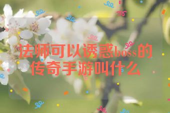 法师可以诱惑boss的传奇手游叫什么