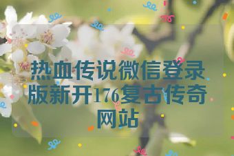 热血传说微信登录版新开176复古传奇网站
