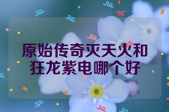 原始传奇灭天火和狂龙紫电哪个好