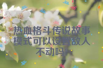 热血格斗传说故事模式可以设置敌人不动吗?