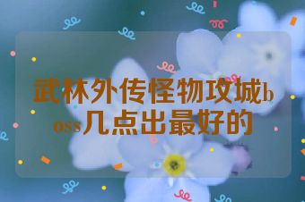 武林外传怪物攻城boss几点出最好的