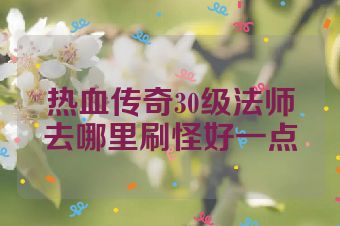 热血传奇30级法师去哪里刷怪好一点