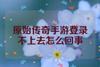 原始传奇手游登录不上去怎么回事