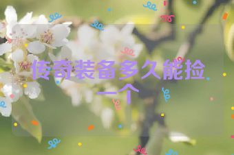传奇装备多久能捡一个