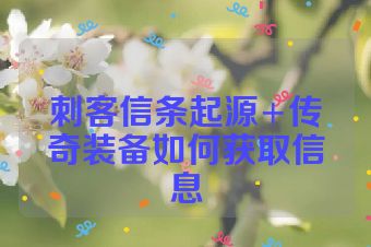 刺客信条起源+传奇装备如何获取信息