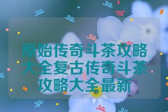 原始传奇斗茶攻略大全复古传奇斗茶攻略大全最新