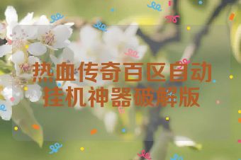 热血传奇百区自动挂机神器破解版