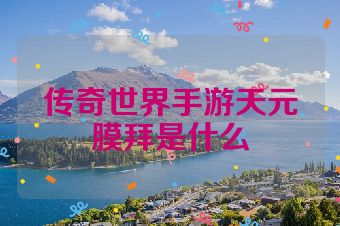 传奇世界手游天元膜拜是什么